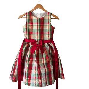 Girls Rare Editions Sleeveless Dress with Red Bow